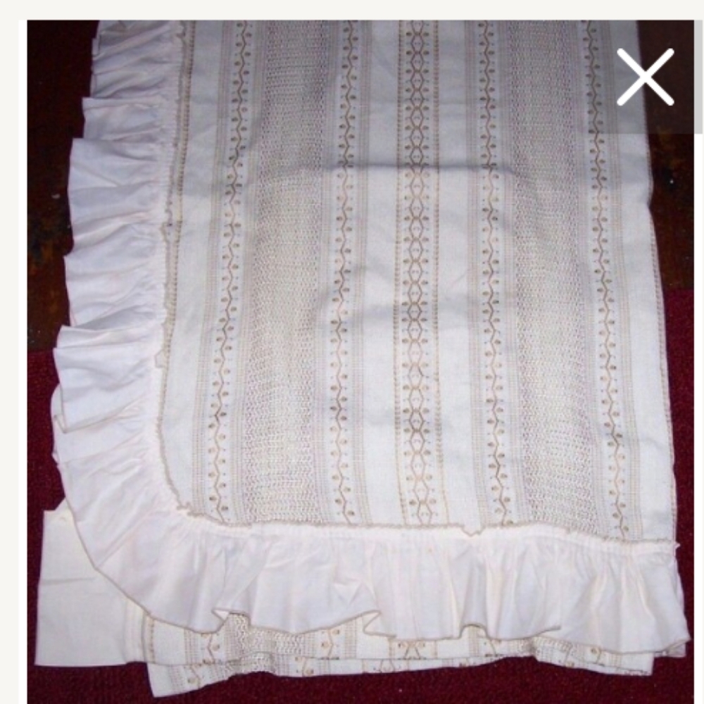 2 pc Vintage Curtain JCPenney Priscila BURLAP RARE 70's New